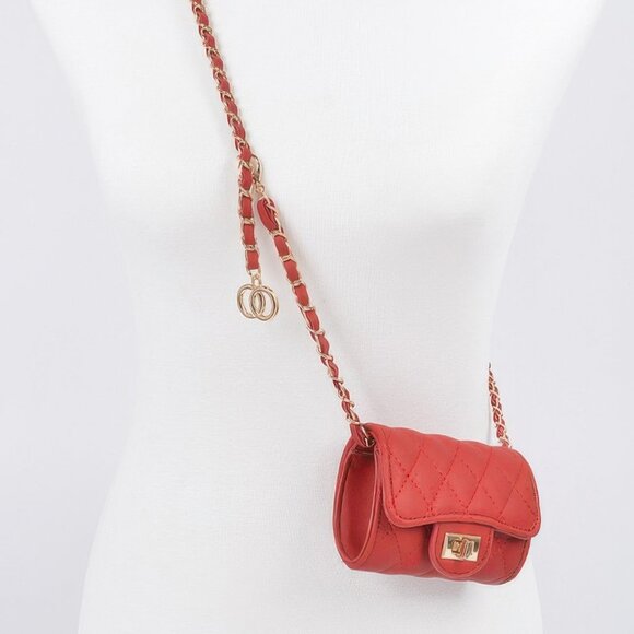 Quilted Mini Bag W/ Chain Belt - Picture 8 of 9